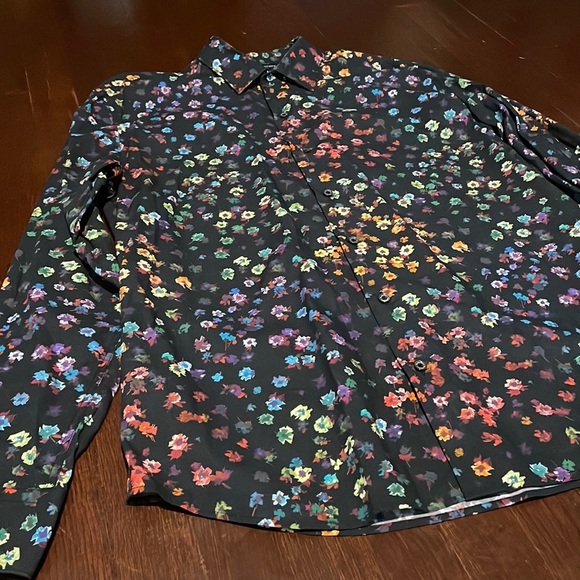 Bugatchi Other - Men’s Bugatchi Button Down Cotton Collared Floral Dress Shirt Large